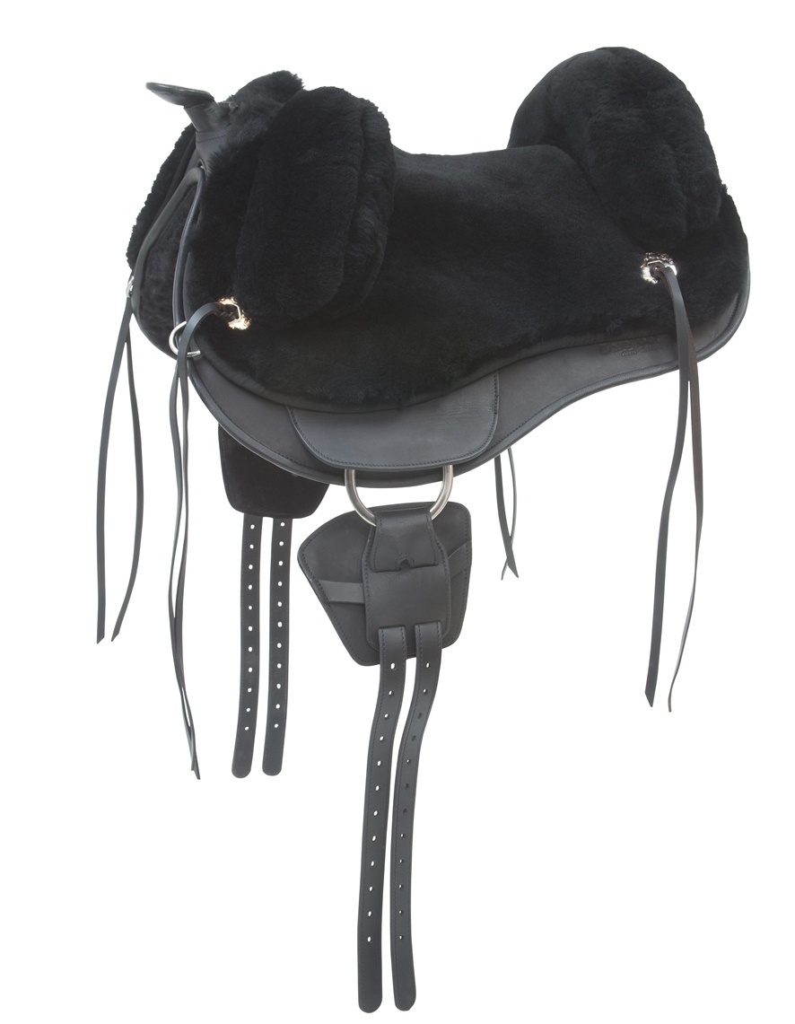 Barefoot® Lazy Mountain med fårskinnssits, svart