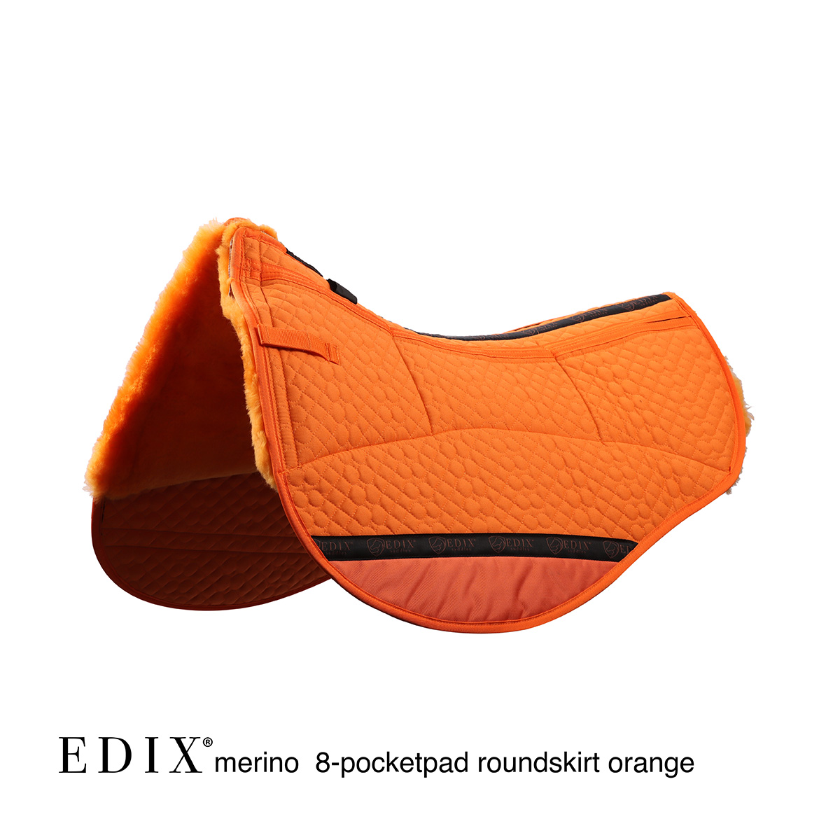 EDIX® Westernpad RoundSkirt Premium, genuine Merino wool (incl. 8 inserts), orange