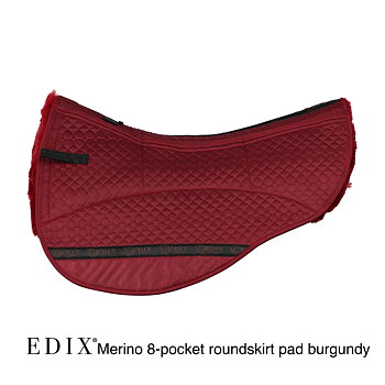 EDIX® Westernpad RoundSkirt Premium, genuine Merino wool (incl. 8 inserts), burgundy