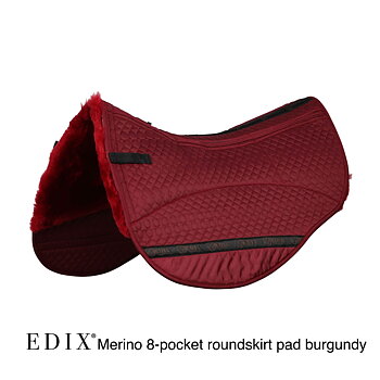 EDIX® Westernpad RoundSkirt Premium, genuine Merino wool (incl. 8 inserts), burgundy