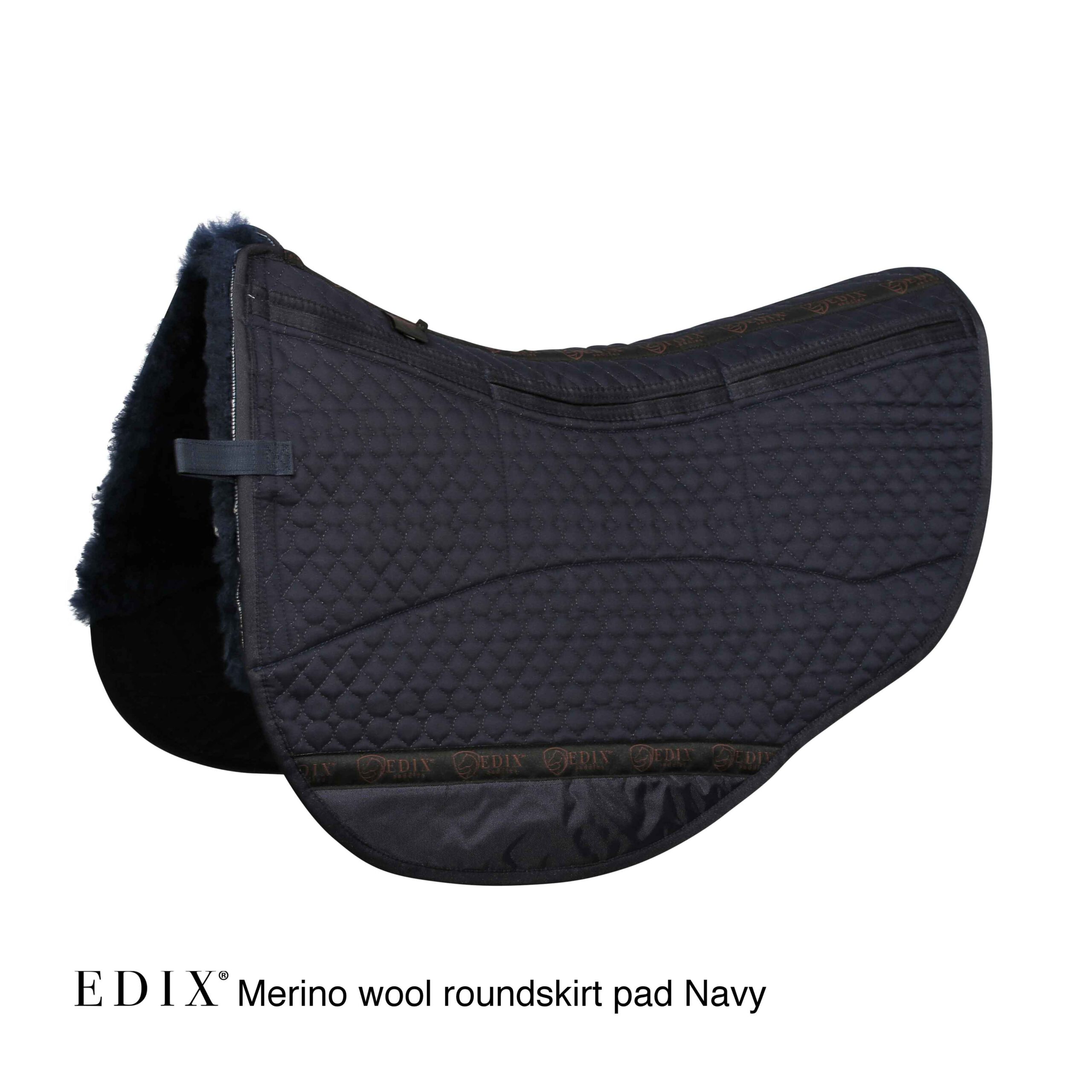 EDIX® Westernpad RoundSkirt Premium, genuine Merino wool (incl. 8 inserts), navy blue