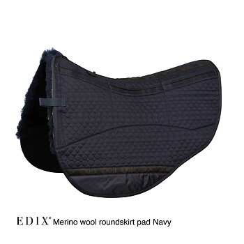 EDIX® Westernpad RoundSkirt Premium, genuine Merino wool (incl. 8 inserts), navy blue