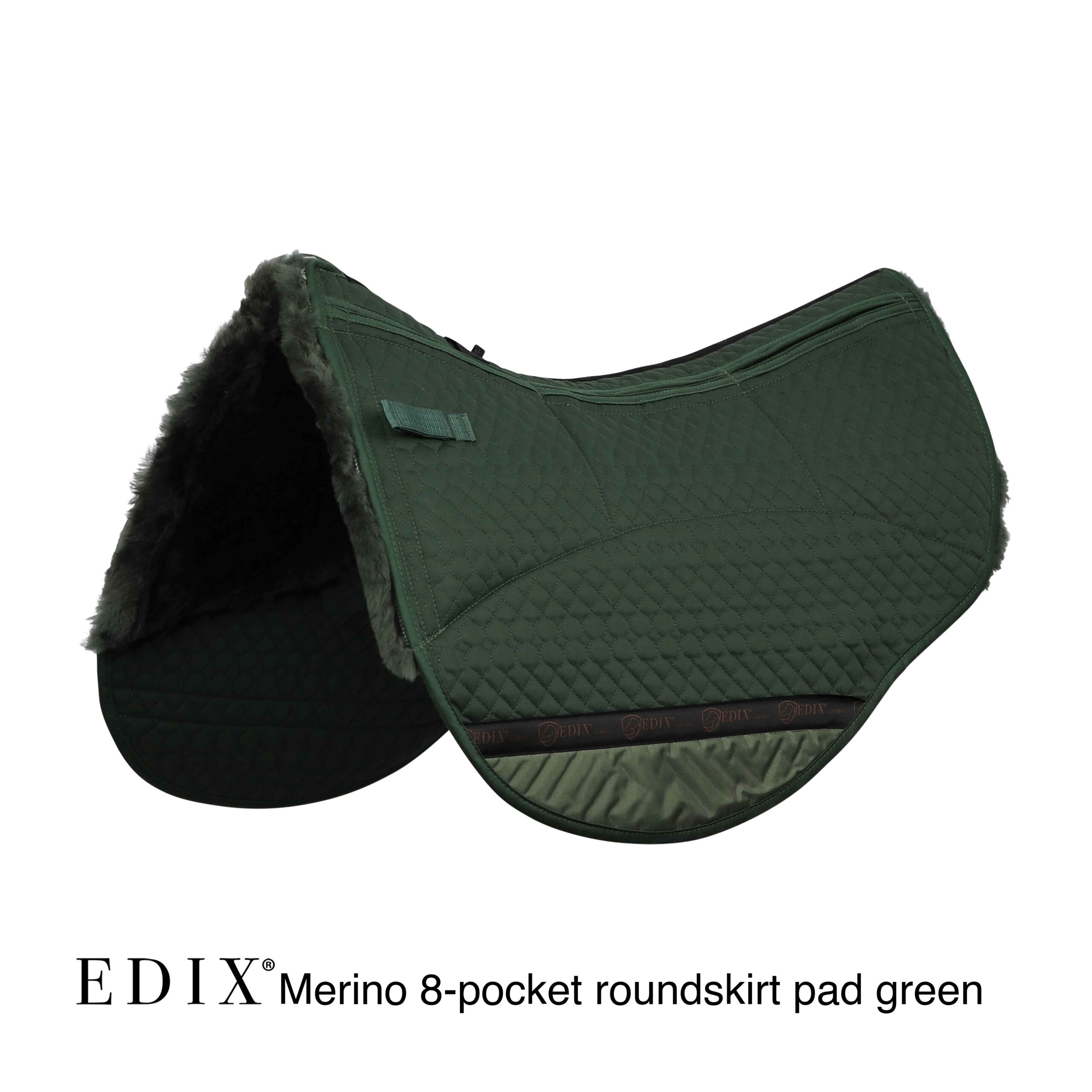 EDIX® Westernpad RoundSkirt Premium, genuine Merino wool (incl. 8 inserts), green