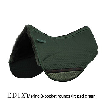 EDIX® Westernpad RoundSkirt Premium, genuine Merino wool (incl. 8 inserts), green