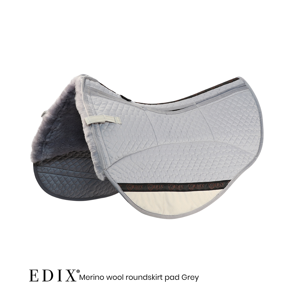 EDIX® Westernpad RoundSkirt Premium, genuine Merino wool (incl. 8 inserts), gray