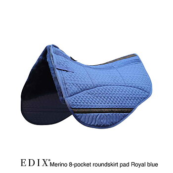EDIX® Westernpad RoundSkirt Premium, äkta Merinoull (inkl. 8 st ilägg), blå