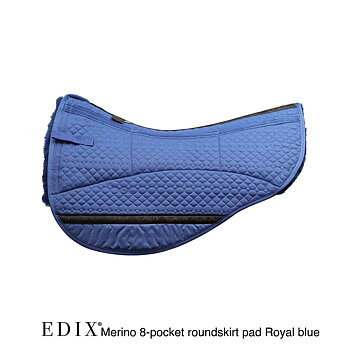 EDIX® Westernpad RoundSkirt Premium, äkta Merinoull (inkl. 8 st ilägg), blå