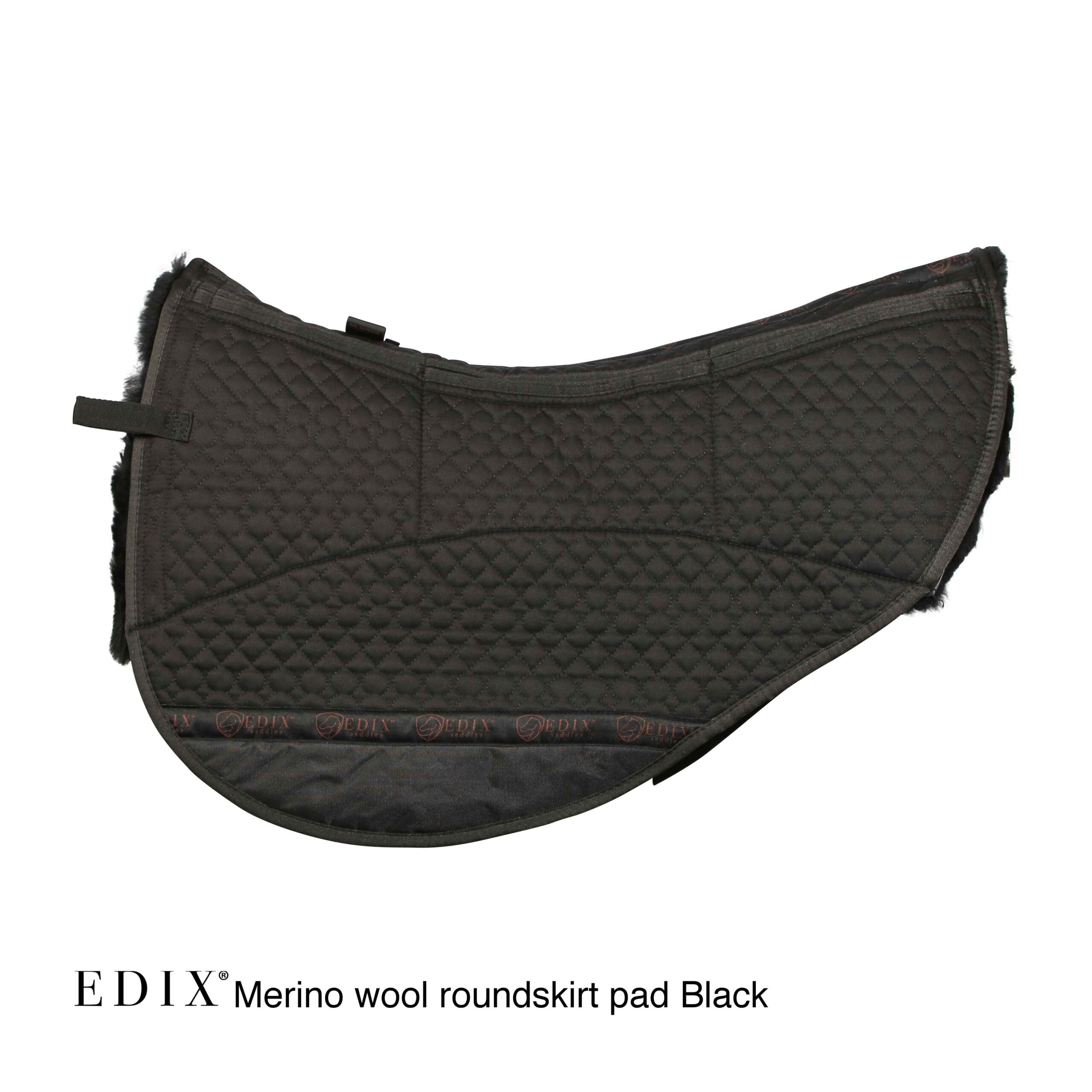 EDIX® Westernpad RoundSkirt Premium, äkta Merinoull (inkl. 8 st ilägg), svart - 2
