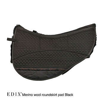 EDIX® Westernpad RoundSkirt Premium, genuine Merino wool (incl. 8 inserts), black