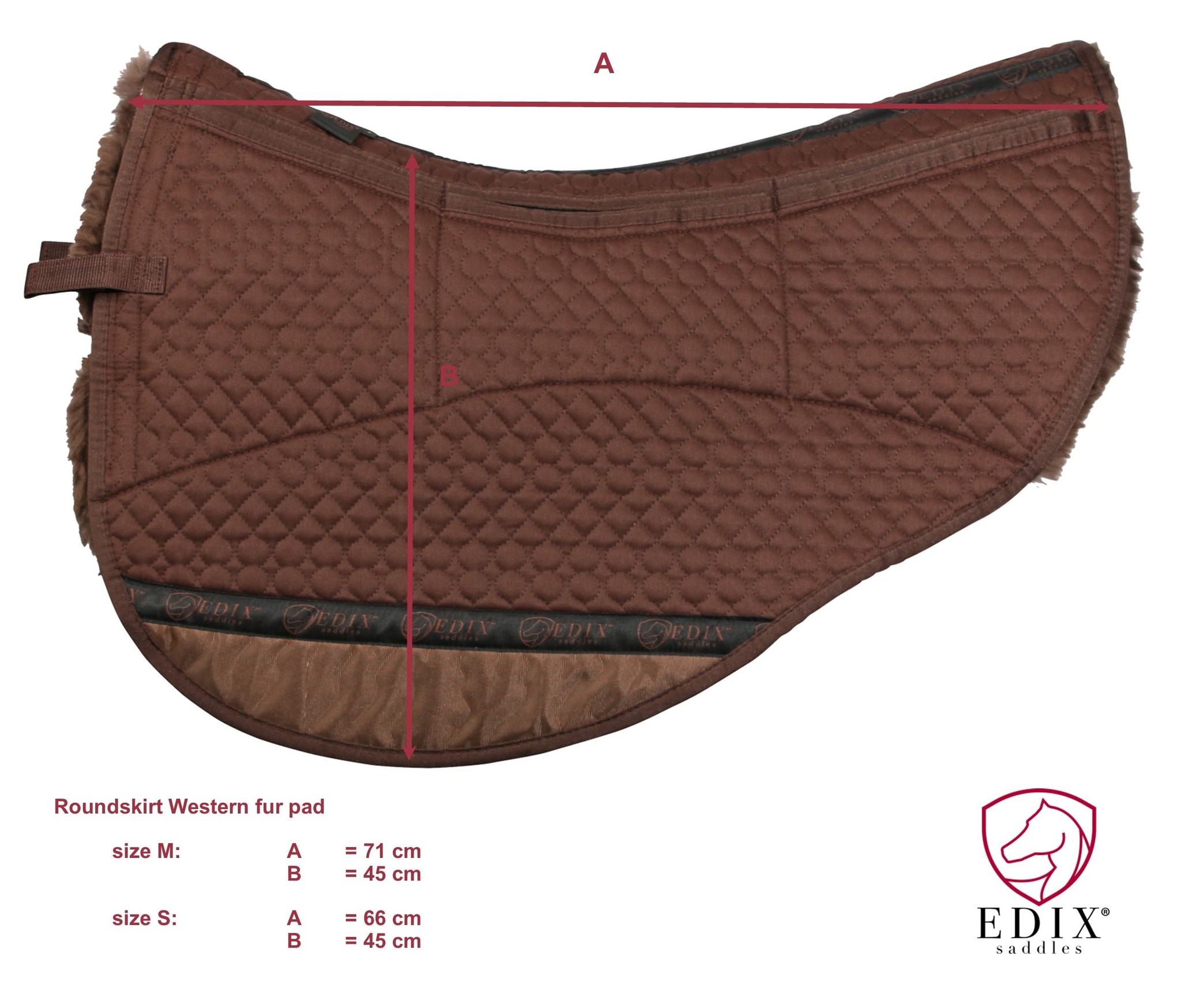 EDIX® Westernpad RoundSkirt Premium, genuine Merino wool (incl. 8 inserts), brown/cappuccino - 3