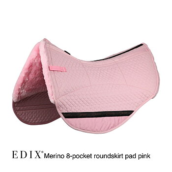 EDIX® Westernpad RoundSkirt Premium, genuine Merino wool (incl. 8 inserts), pink