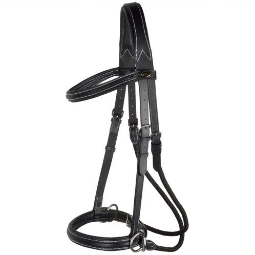 F.R.A® Dietsji Crossunder/Sidepull inkl. tyglar, Shire / X-Full (brun eller svart) - 5