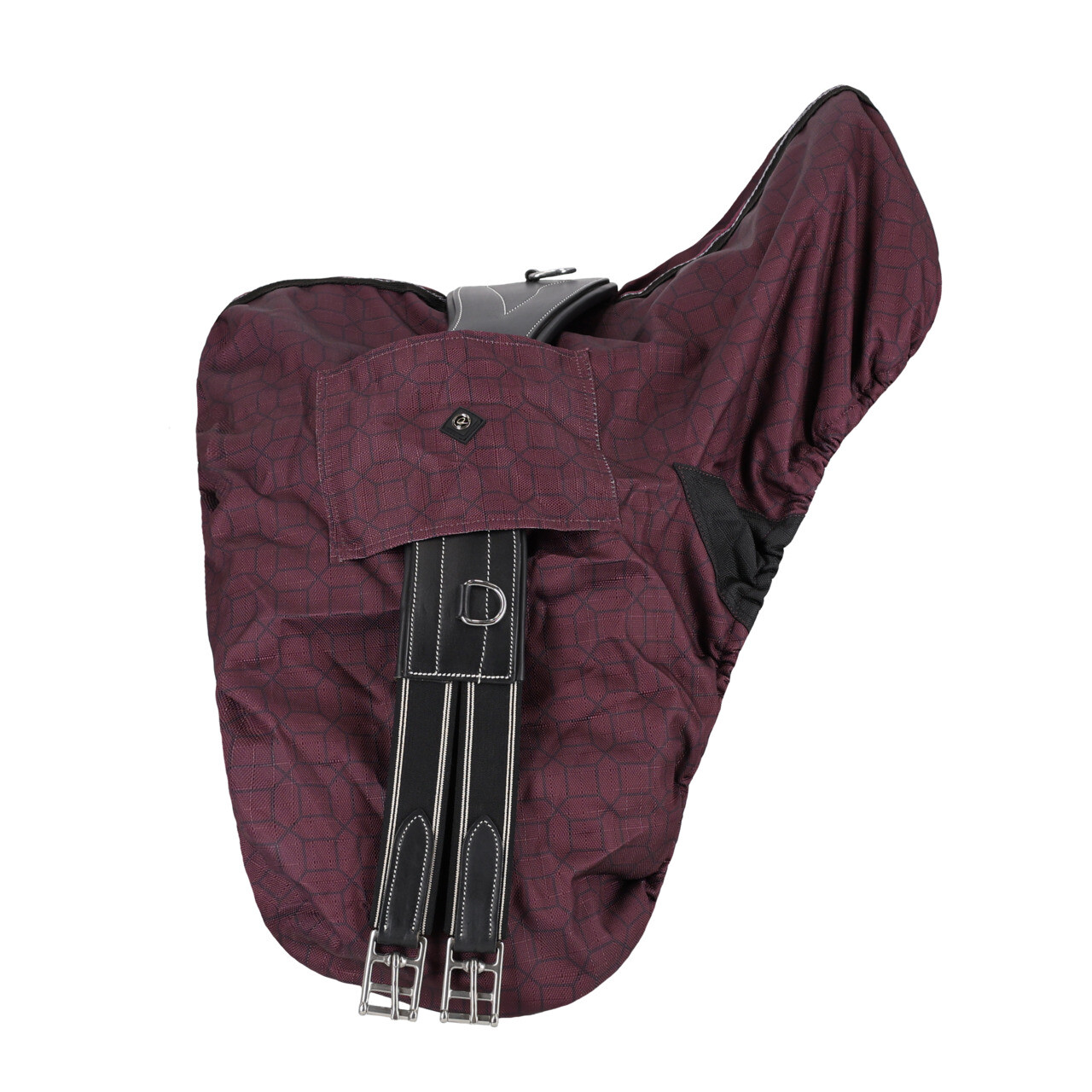 Sadelöverdrag (dressyr, hopp, allround, island och allround), QHP, Wine Red, demo