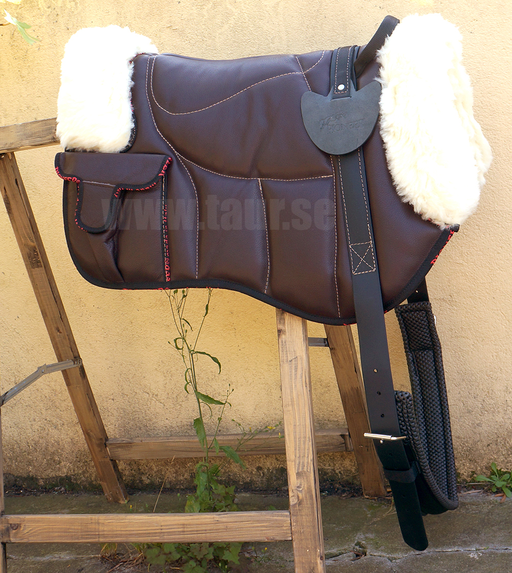 Pioneer® Ridpad Barbacka OUTBACK (Läder & merinoull), svart - 4