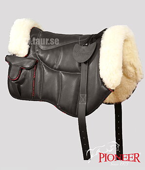 Pioneer® Ridpad Barbacka OUTBACK (Läder & merinoull), svart