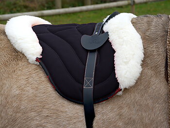Pioneer® Ride pad / Barebackpad PONY (Canvas  and merino wool), black