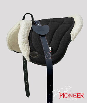 Pioneer® Ride pad / Barebackpad PONY (Canvas  and merino wool), black