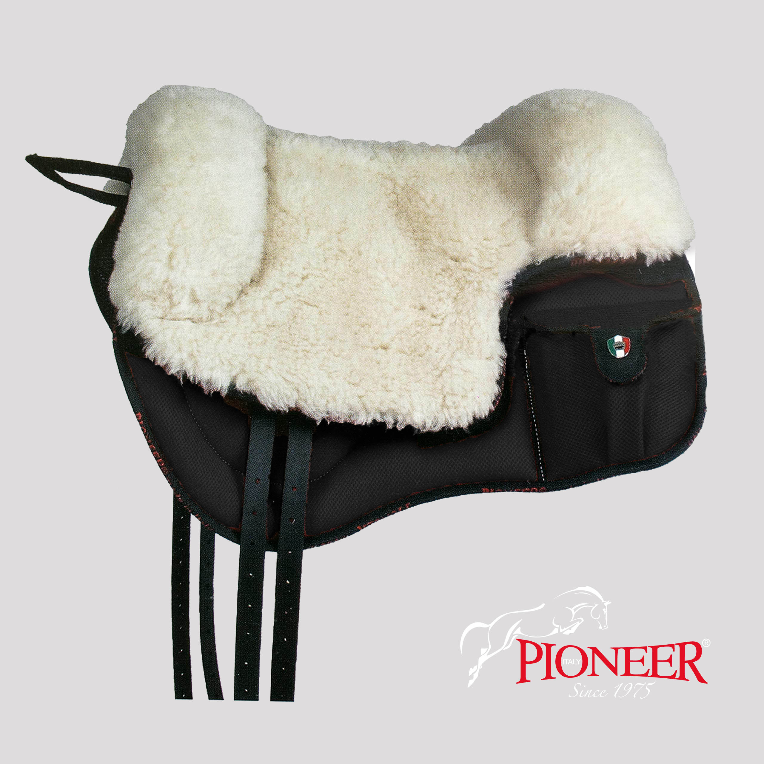 Pioneer® Ridpad Barbacka OUTBACK (AirMesh & merinoull), svart