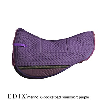 EDIX® Westernpad RoundSkirt Premium, genuine Merino wool (incl. 8 inserts), purple