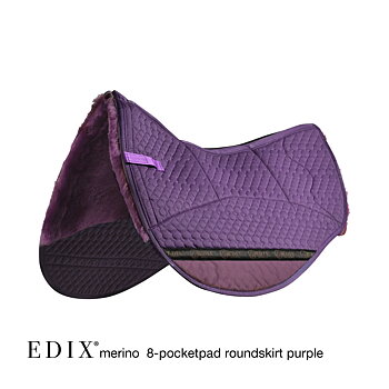 EDIX® Westernpad RoundSkirt Premium, genuine Merino wool (incl. 8 inserts), purple