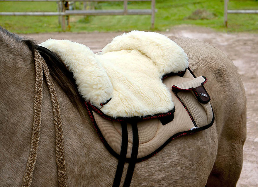 Pioneer® Ride pad / Barebackpad OUTBACK (AirMesh and merino wool), beige
