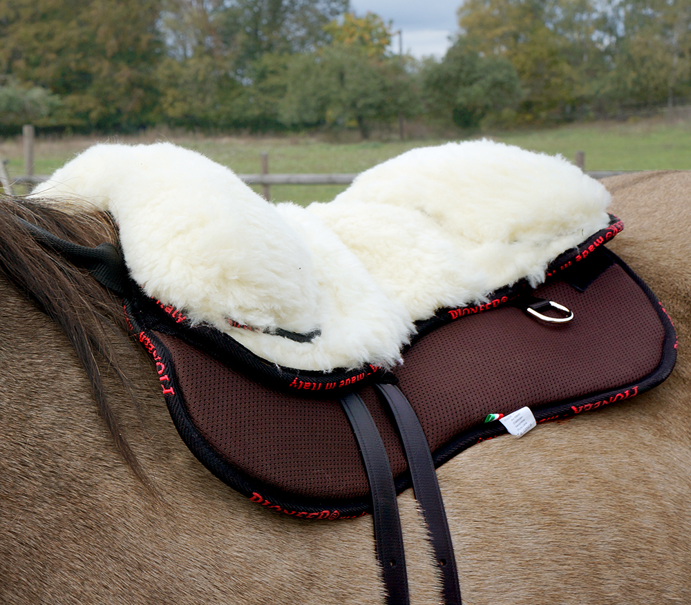Pioneer® Ride pad / Barebackpad "Slim" (AirMesh and merino wool), brown