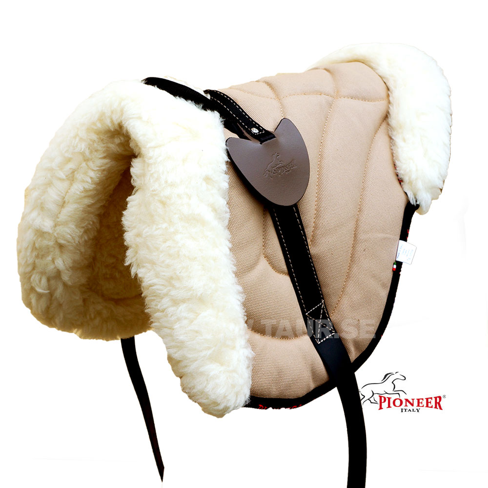 Pioneer® Ride pad / Barebackpad PONY (Canvas and merino wool), beige - 3
