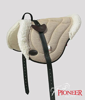 Pioneer® Ride pad / Barebackpad PONY (Canvas and merino wool), beige