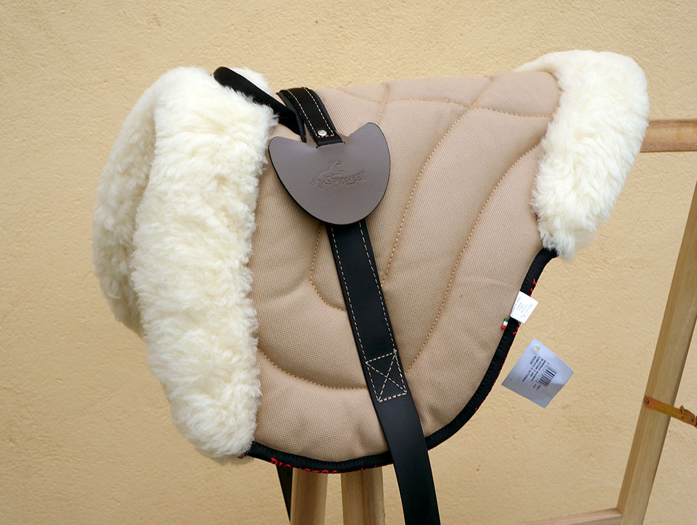 Pioneer® Ride pad / Barebackpad PONY (Canvas and merino wool), beige - 4