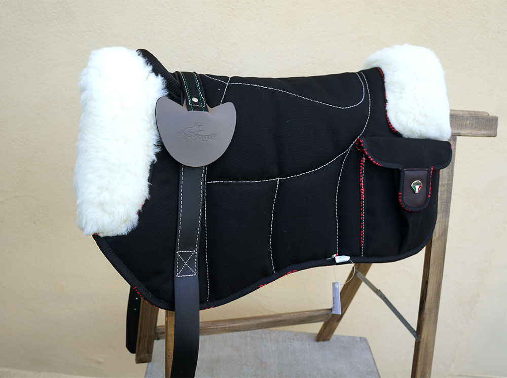 Pioneer® Ridpad Barbacka i bomullscanvas & ull, svart - 6