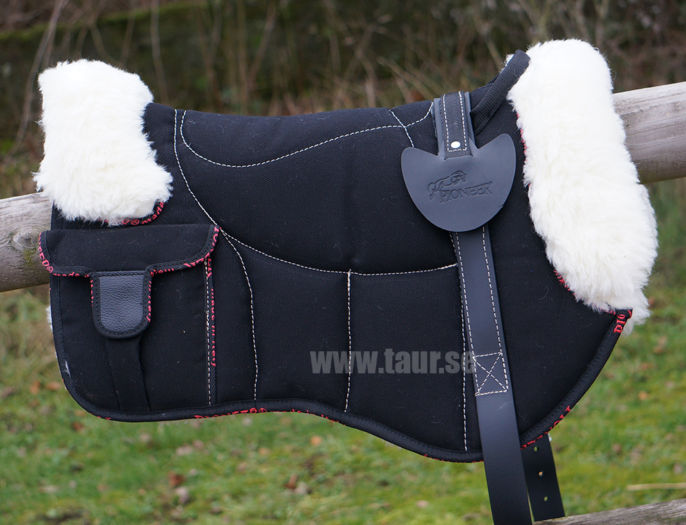 Pioneer® Ridpad Barbacka i bomullscanvas & ull, svart - 3
