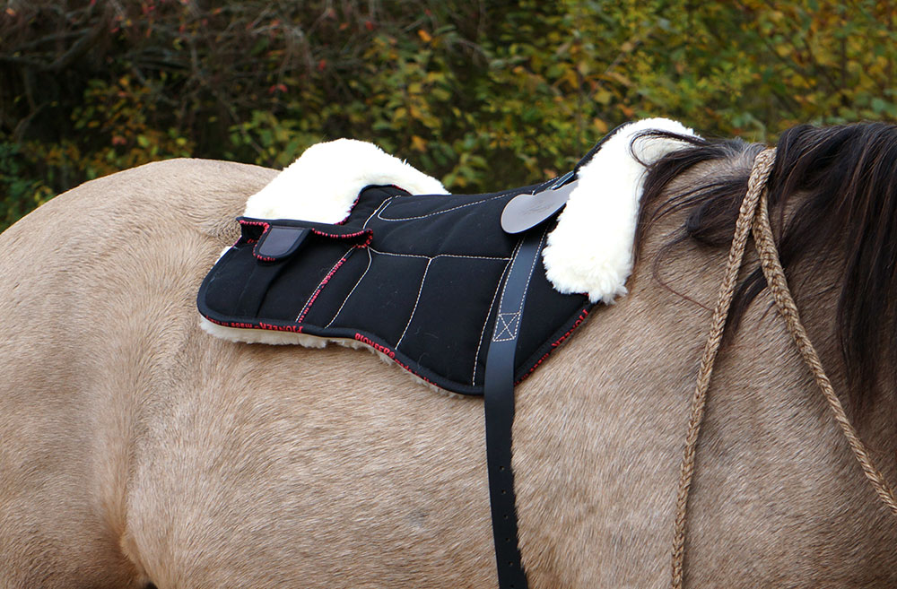 Pioneer® Ridpad Barbacka i bomullscanvas & ull, svart - 10