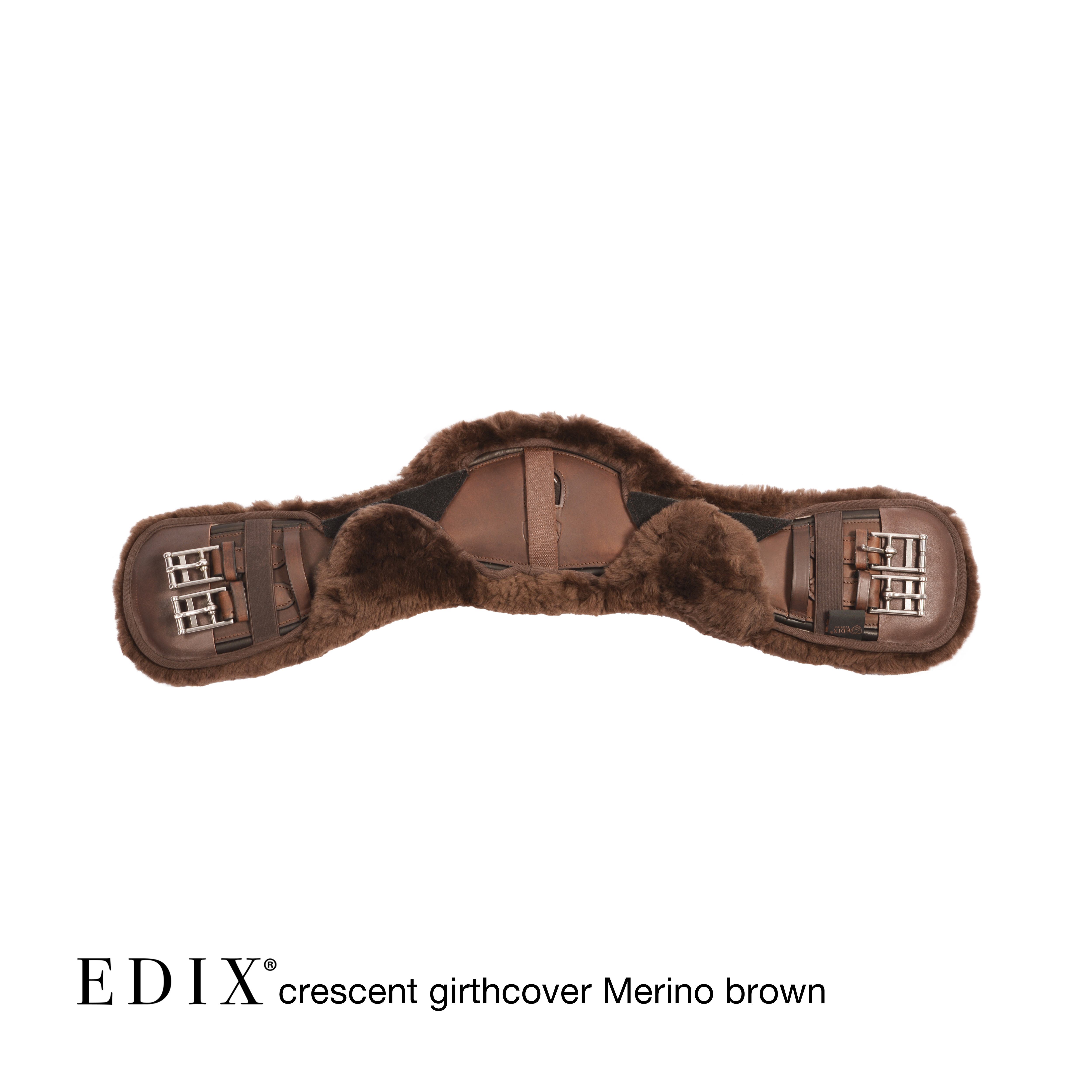 EDIX® Girth cover / girth sleeve Crescent, genuine Merino wool, brown 