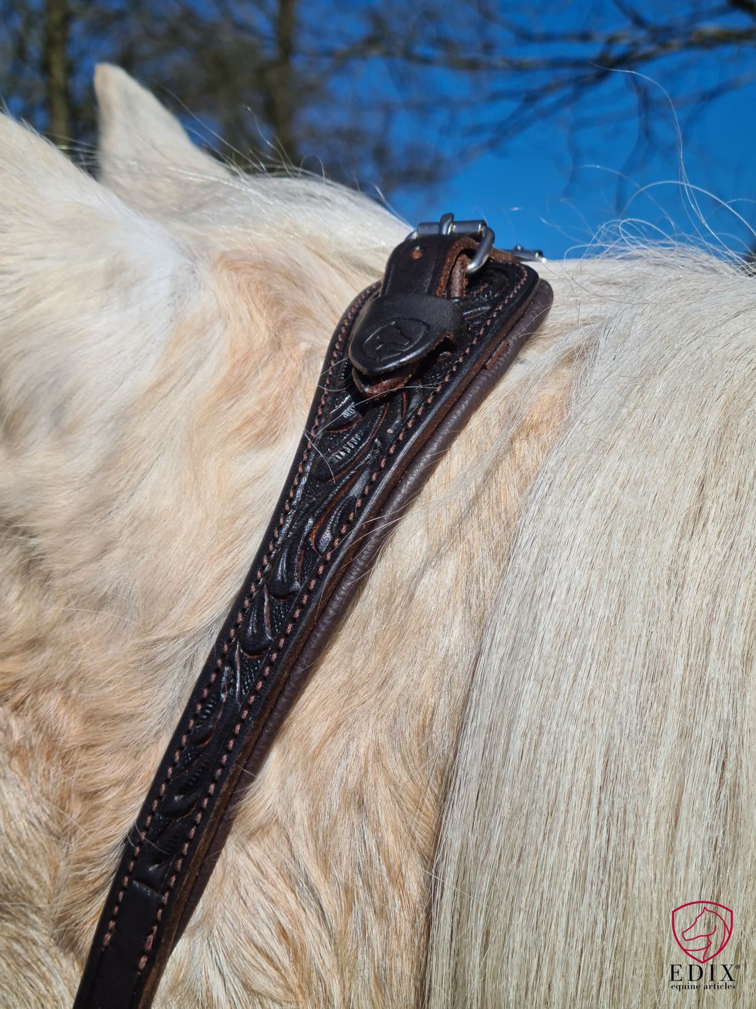 Hackamore bridle Anatomical, Edix© Rose, cognac - 6