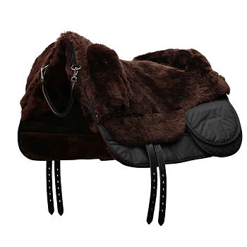 EDIX® Signor Merino sheepskin Barebackpad, black/brown