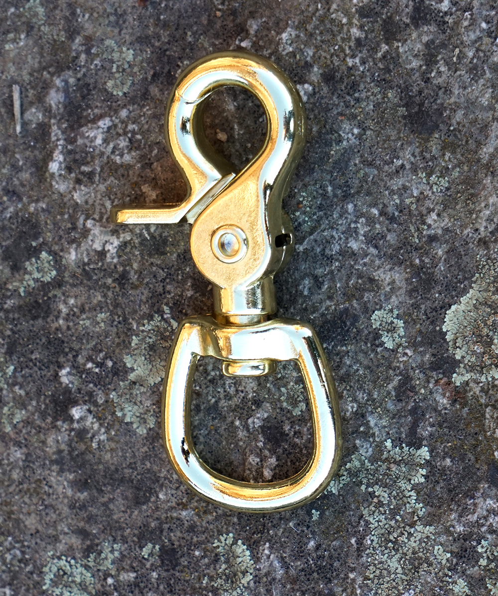 Pistolhake / saxhake för rep, 70 mm, guld - 2