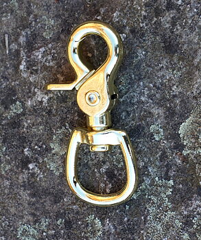 Pistolhake / saxhake för rep, 70 mm, guld