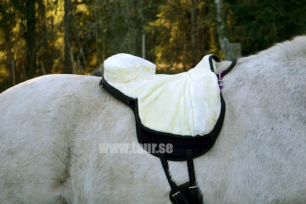 QHP barbackasadel / ridpad SuperSoft (2-i-1), svart, shettis - 7