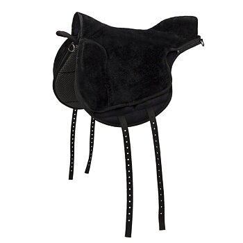 QHP barbackasadel / ridpad SuperSoft (2-i-1), svart, shettis