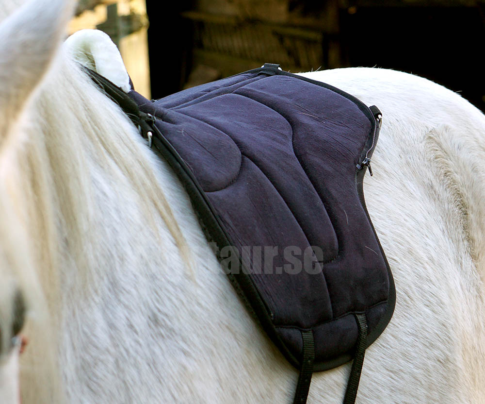 QHP barbackasadel / ridpad SuperSoft (2-i-1), svart, shettis - 9