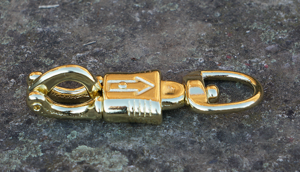 Roterande panikhake (arbetsrep & grimskaft), guld - 2