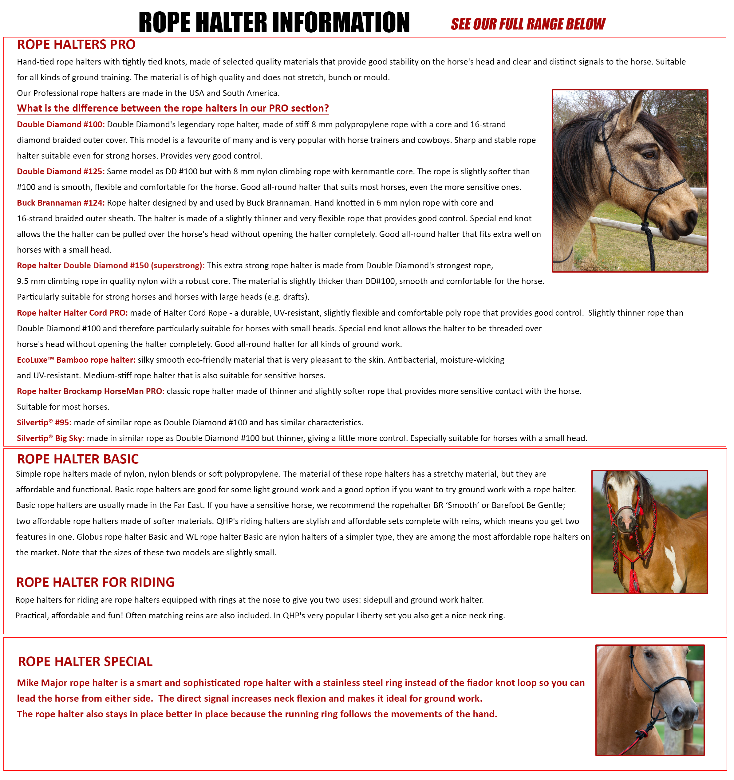 ROPE HALTER INFORMATION OPUX