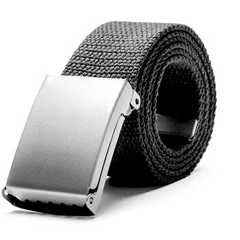 Skärp i mörkgrått canvas tyg bälte unisex justerbar längd