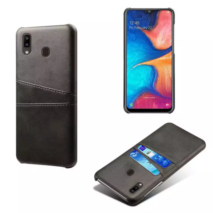 Samsung Galaxy A20e skal fodral skydd skinn kort visa amex - 2