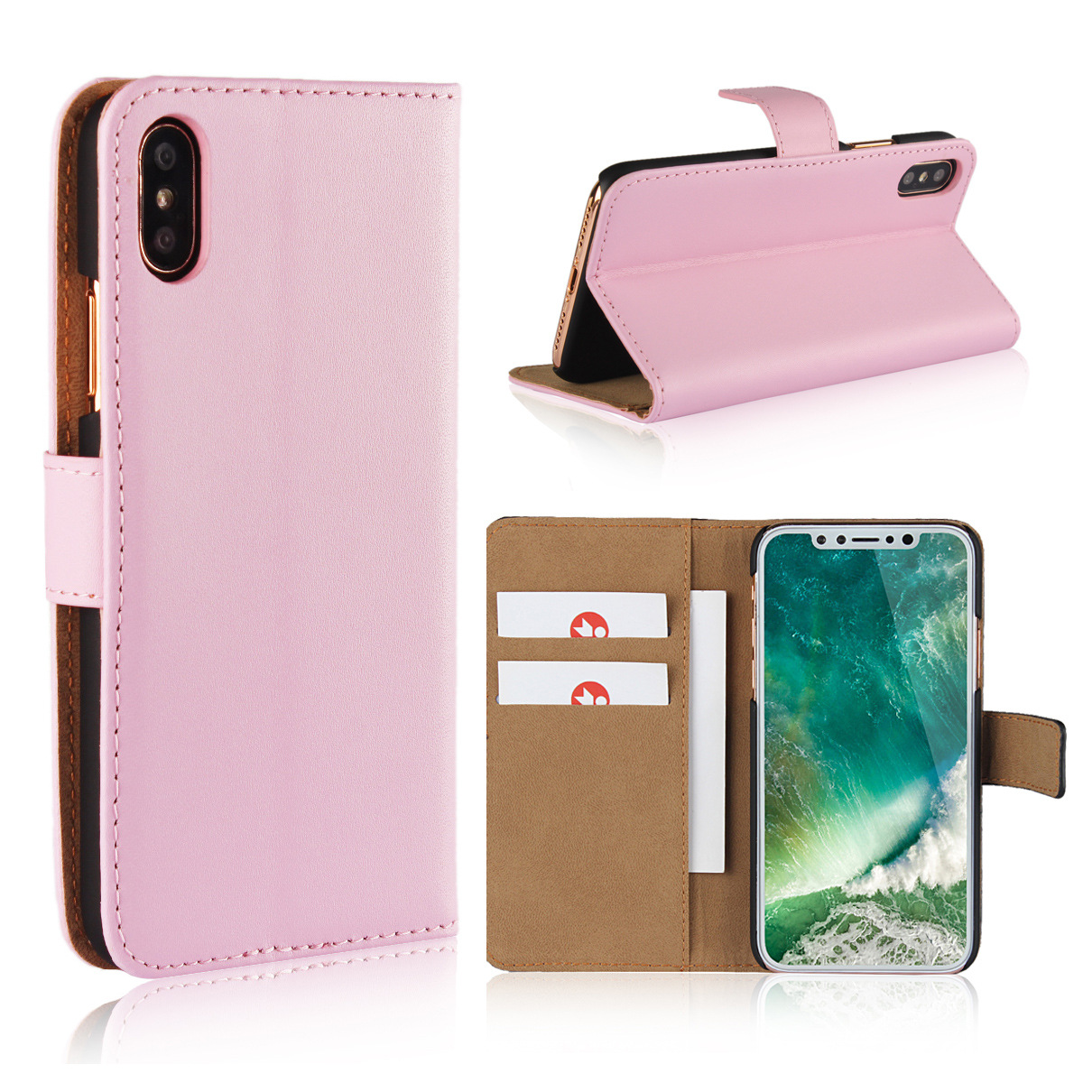 PU-läder / skinn plånboksfodral - alla modeller Iphone Samsung Huawei OnePlus - 5