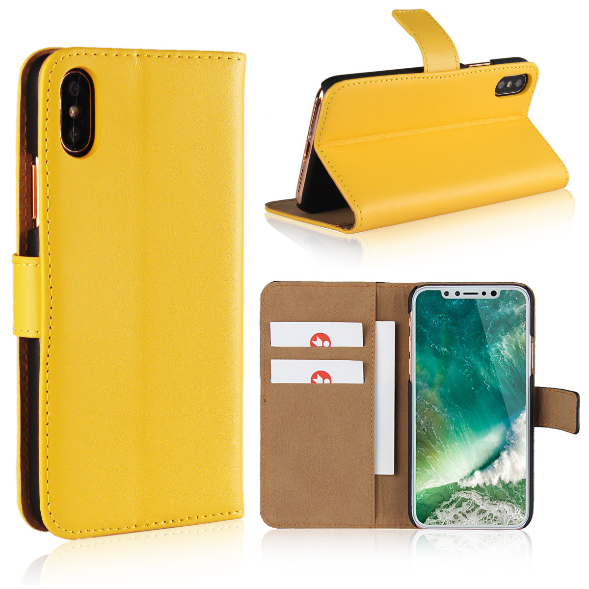 PU-läder / skinn plånboksfodral - alla modeller Iphone Samsung Huawei OnePlus - 6