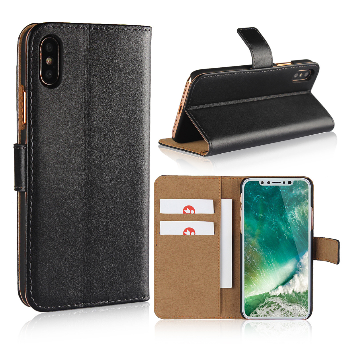 PU-läder / skinn plånboksfodral - alla modeller Iphone Samsung Huawei OnePlus - 2