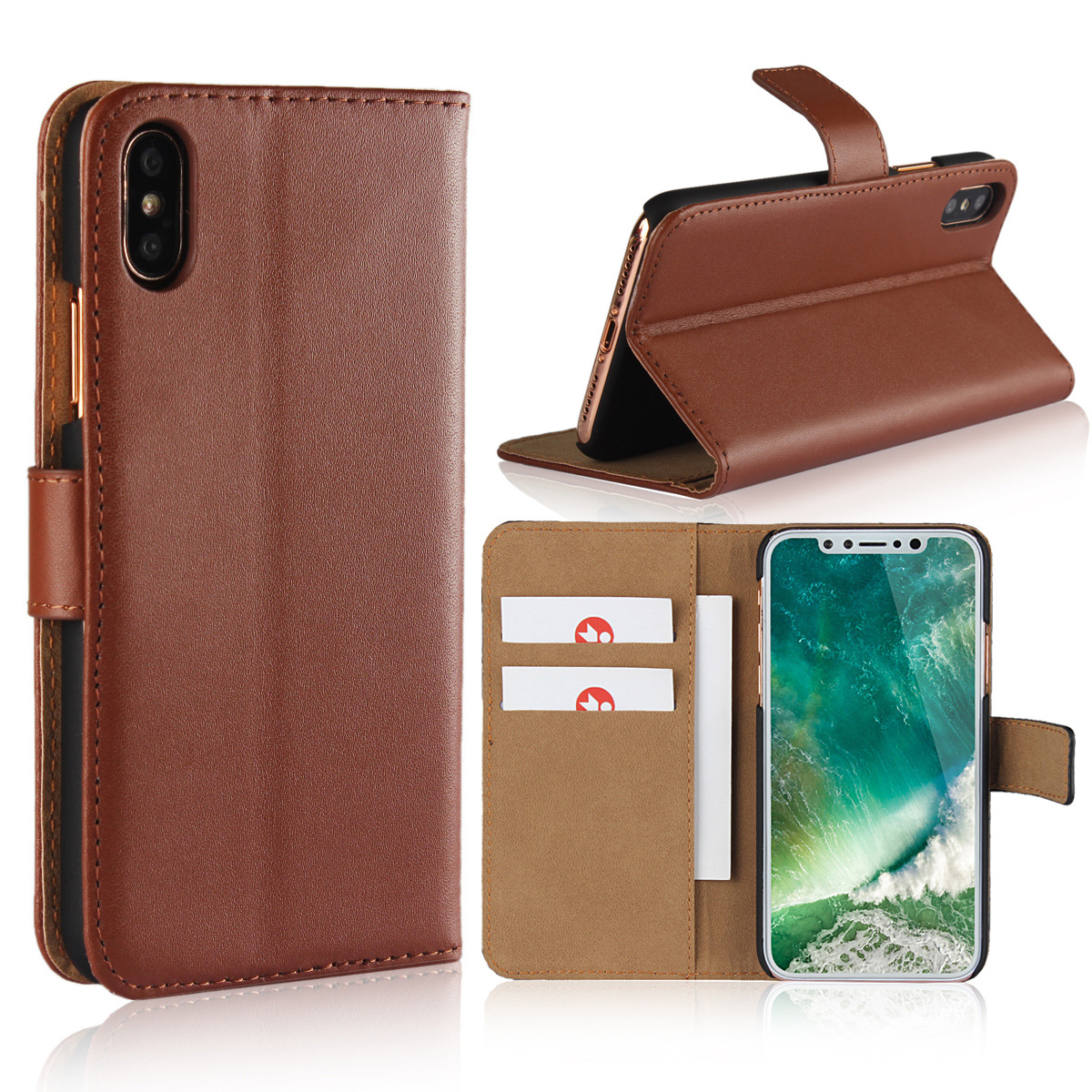 PU-läder / skinn plånboksfodral - alla modeller Iphone Samsung Huawei OnePlus - 9