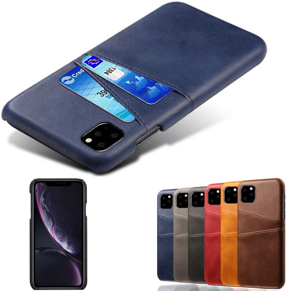 Iphone 12/12 Pro skydd skal fodral skinn läder kort visa amex  - 4