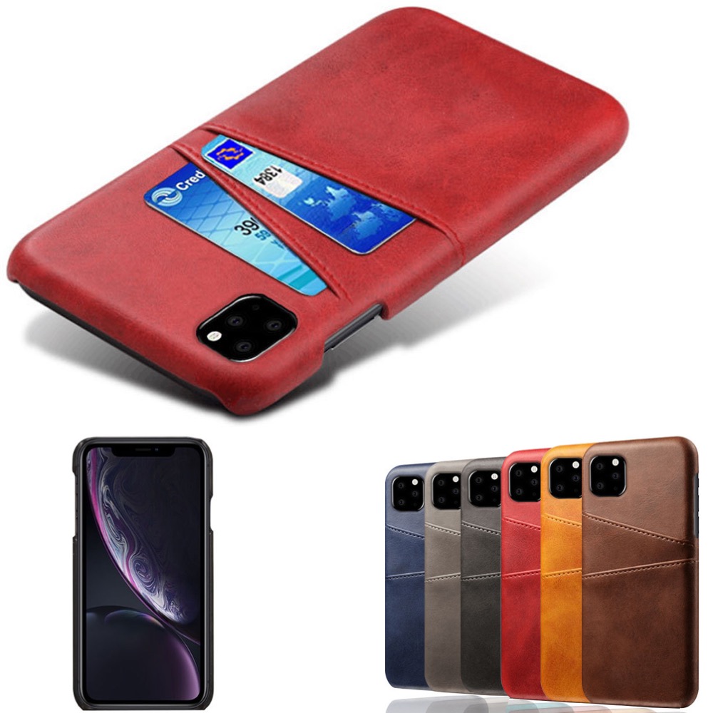 Iphone 12/12 Pro skydd skal fodral skinn läder kort visa amex  - 6